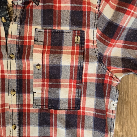 NWT Triple 5 Soul Men's short-sleeve button-up shirt, size L, navy blue & red - Picture 6 of 10